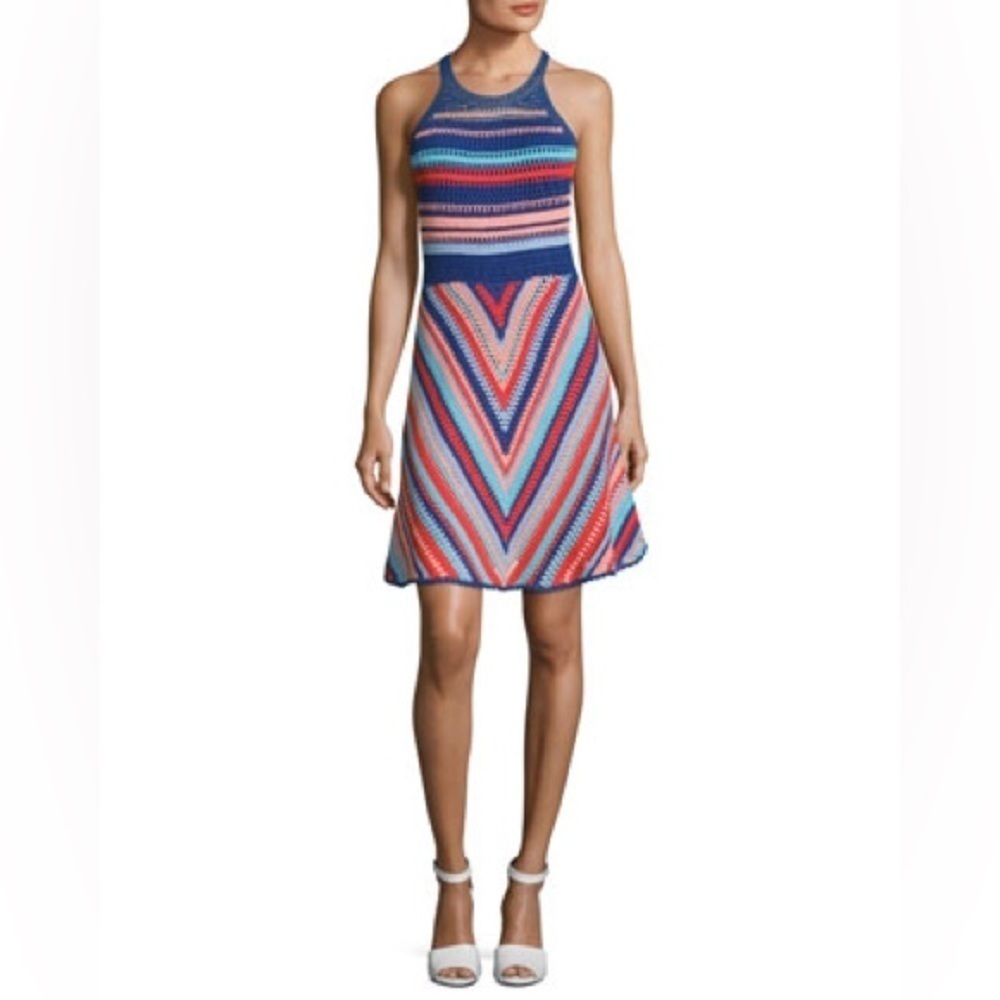 Parker Viola Dress Crochet Striped Size Medium